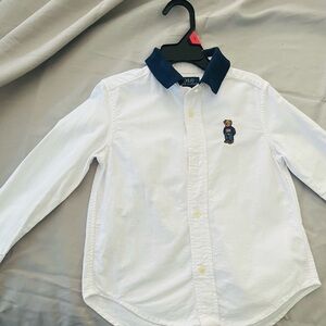 Polo by Ralph Lauren Kids White Shirt with Navy Collar